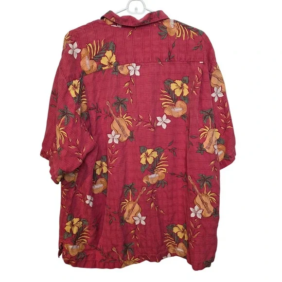 Tommy Bahama Red Tropical Floral Button Down Shirt Size XL - Picture 2 of 6